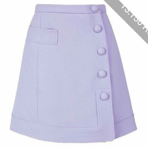 Lilac Mini Skirt, Lilac Skirt, Purple Mini Skirt, Buttoned Skirt, Purple Stuff, Rok Mini, Skirt A Line, Crepe Skirt, Skirt Wrap