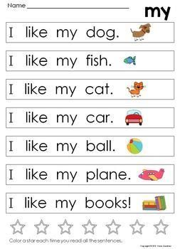 Kindergarten Sight Word Sentences & Games: Guided Reading Very First Sight Word Sentences, Sight Word Sentences First Grade, Kindergarten Sight Word Activities, Sentences Kindergarten, Sight Word Fluency, Guided Reading Kindergarten, Sight Word Sentences, Kindergarten Reading Activities, Kindergarten Reading Worksheets