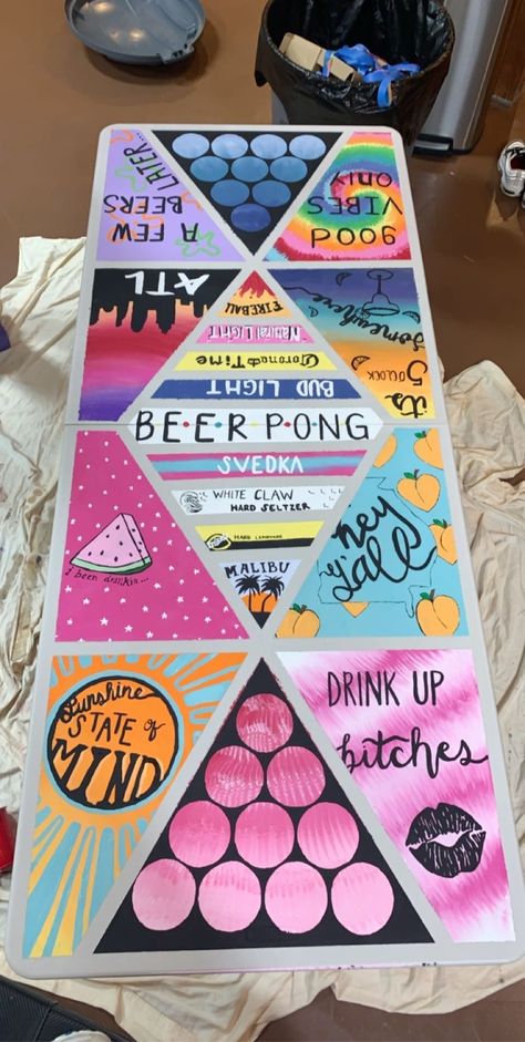 Beer Pong Table Diy, Diy Beer Pong, Diy Beer Pong Table, Custom Beer Pong Tables, Beer Pong Table Designs, Beer Table, 21st Bday Ideas, Drinking Games For Parties, Fun Drinking Games