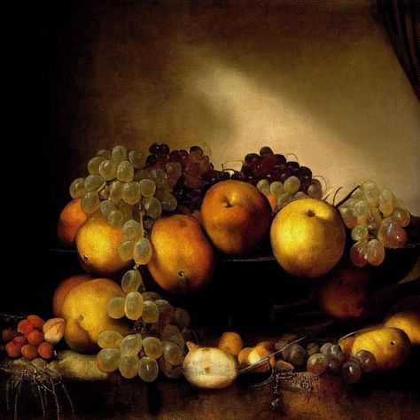 Famous Still Life, Famous Still Life Paintings, Still Life With Fruit, Famous Artists Paintings, Elements And Principles, Still Life Fruit, Principles Of Art, Food Painting, Fruit Painting