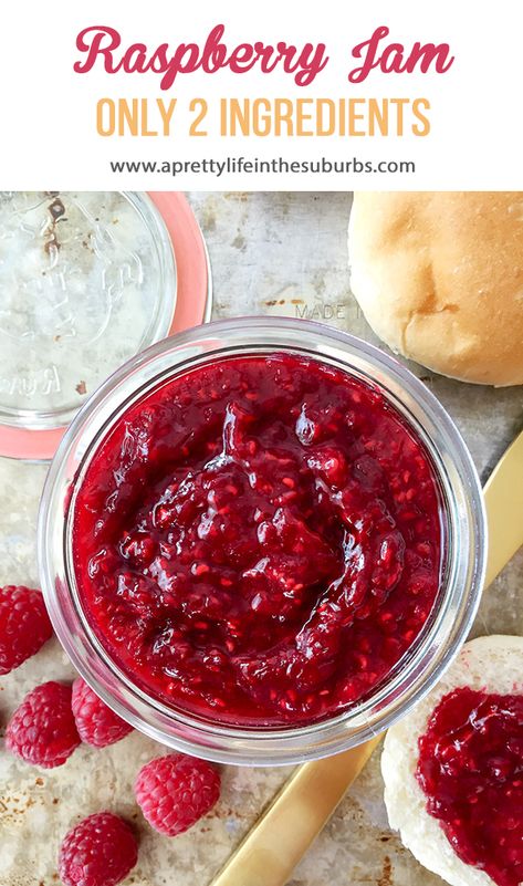 You can have a delicious batch of jam ready to enjoy in less than 30 minutes, with this Easy 2 Ingredient Raspberry Jam recipe! Easy Raspberry Jam, Sugar Free Jam Recipes, Easy Jam Recipe, Fruit Jam Recipes, Cheesecake Swirl Brownies, Canning Jam Recipes, Homemade Raspberry Jam, Raspberry Jam Recipe, Sugar Free Jam