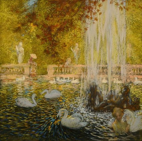 Jet d'eau dans l'ombre by Gaston La Touche - Artvee Gaston La Touche, Edmond Rostand, Social Realism, Poster Drawing, Edgar Degas, Post Impressionism, Impressionist Paintings, Artist Life, Drawing Lessons