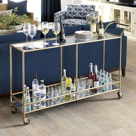 Sterling Large Bar Cart Gold Bar Cart, Straight Line Designs, Gold Furniture, Lines Design, Serving Cart, Bar Cart Decor, Diy Bar, Entertainment Furniture, Acme Furniture