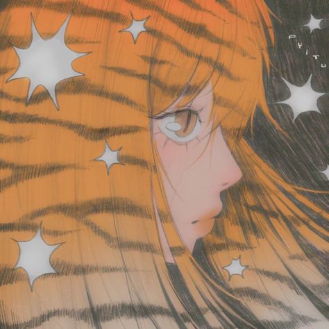 Tiger Girl, Orange Icons:), Art Icon, Pretty Art, Cute Icons, Aesthetic Art, Aesthetic Anime, The Sky, A Girl