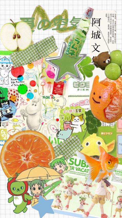 #juminocore #moodboards #digital diary #green #orange Cute Iphone Wallpaper Tumblr, Phone Inspiration, Japanese Poster, Graphic Design Fun, Cute Poster, Cute Patterns Wallpaper, Homescreen Wallpaper, Kawaii Wallpaper, Laptop Wallpaper