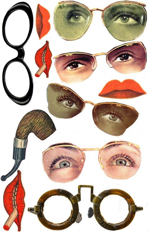 Eyes Glasses, Old Prints, 달력 디자인, Magazine Collage, Collage Illustration, Collage Design, Collage Sheet, Art Journal Inspiration, Paper Collage