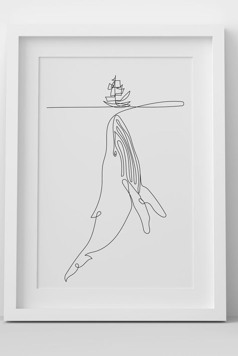 Single Line Whale Tattoo, Nautical Line Art, Whale Line Tattoo, Simple Whale Tattoo, Simple Whale Drawing, One Line Whale, Whale Line Drawing, Ocean Line Drawing, Line Art Whale