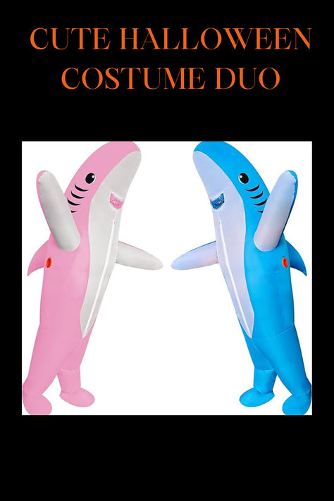 2 Packs Funny Inflatable Halloween Costume Cosplay Blow Up Costume for Adults/Christmas/Halloween Party Shark Boy And Lava Girl Costumes College, Funny Blow Up Costumes, Inflatable Costume Ideas, Inflatable Shark Costume, Funny Inflatable Costumes, Adult Inflatable Costumes, Halloween Costume Duo, Blow Up Halloween Costumes, Costume Duo