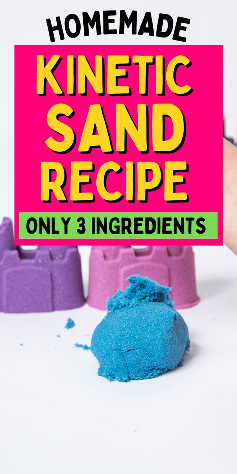 Diy For Kids Crafts, Kinetic Sand Recipe, Homemade Sand, Homemade Kinetic Sand, Make Kinetic Sand, Sand Recipe, Diy Kinetic Sand, Sands Recipe, Diy Easter Decor