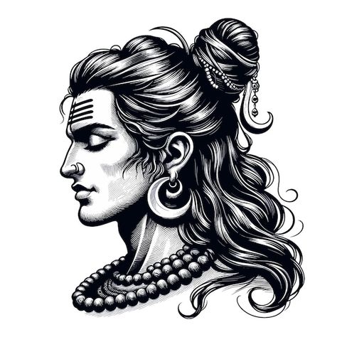 Mahadev Face, Shiva Face Tattoo, Devotional Tattoo, About Shiva, Lehengas Designs, Shiva Design, Ganpati Art, Shiva Angry, Hanuman Tattoo