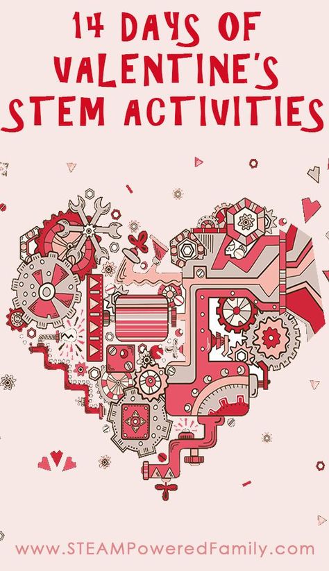 Countdown to Valentine's Day with our 14 Days of Valentine's STEM Activities for elementary aged children. via @steampoweredfam Stem Valentines, Valentine Stem Activities, Valentine Stem, Elementary Valentines, February Preschool, Preschool Homeschooling, Valentines 2024, Science Valentines, Homeschool Stem