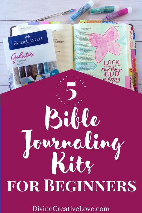 I know, Bible journaling can be intimidating. You might wonder, “Where do I begin? Which Bible journaling supplies do I need? Do I need a whole bunch of supplies, or only a few? What journaling Bible should I get?” Thankfully, it doesn’t have to be that complicated. The Bible journaling kits I’m about to share with you have the basic supplies to help you get started! #Biblejournalingforbeginners Kingdom Bloggers, Illustrated Faith Bible Journaling, Christian Spirituality, Illustrated Faith Bible, Inductive Bible Study, Bible Journaling For Beginners, Bible Journaling Supplies, Journaling Supplies, Planner Setup