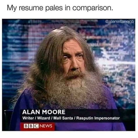 Mall Santa, Alan Moore, Celebrity Memes, Writing Memes, Cultura Pop, Bones Funny, Popular Memes, Funny Posts, Dankest Memes