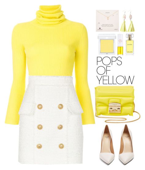 "Pops of Yellow" by gicreazioni ❤ liked on Polyvore featuring Simon Miller, Balmain, Dogeared, Francesco Russo, Furla, EstÃ©e Lauder and RMK Royal Outfits Classy, Ssense Fashion, Elegant Outfit Classy, Classy Outfits For Women, Outfits Classy, Gossip Girl Fashion, Hacks Clothes, Simon Miller, Royal Outfits