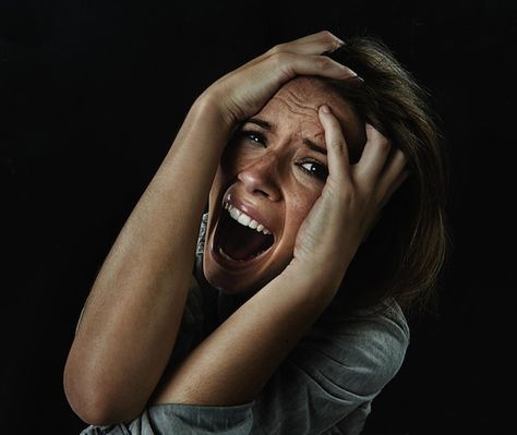 Embarrassed Face, Scared Expression, Scared Person, Woman Screaming, Scary Sounds, Hands On Face, Primal Fear, Ancient Aztecs, Books Library