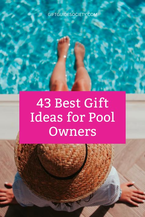 Looking for the absolute best gifts for pool owners? Look no further! We’ve rounded up 43 unique and innovative pool gift ideas that are sure to make a splash with any pool owner. #giftideas #pool #summer #poolparty Pool Themed Gift Basket, Must Have Pool Accessories, New Pool Gift Ideas, Poolside Must Haves, Pool Basket Gift Ideas, Cool Pool Accessories, Pool Party Hostess Gift Ideas, Pool House Must Haves, Backyard Gift Ideas