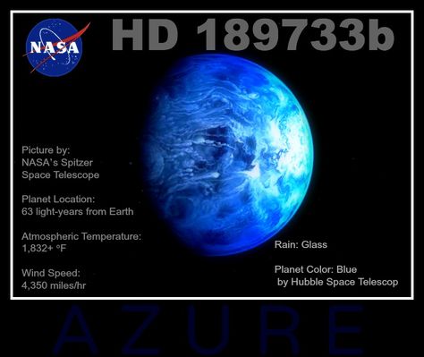 By being able to determine the amount of radiation reflected by exoplanet HD 189733b, NASA Hubble Space Telescope determines its color http://www.ibtimes.com/meet-new-blue-planet-nasa-hubble-telescope-reveals-exoplanet-hd-189733bs-true-color-photo-1342147 Hd 189733b, Nasa Pictures, Spitzer Space Telescope, Beautiful Universe, Celestial Objects, Planet Colors, Nasa Hubble, Hubble Telescope, Space Stuff