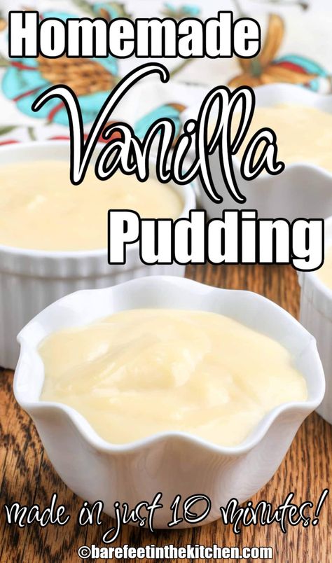 Homemade Vanilla Pudding Instant Pudding Recipes, Vanilla Pudding Recipe, Pudding Recipes Homemade, Pudding Vanilla, Vanilla Pudding Recipes, Homemade Vanilla Pudding, Vanilla Desserts, Vanilla Bean Cheesecake, Betty Crocker Recipes