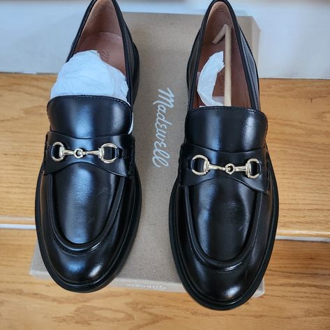 Madewell Leather Horse Bit Loafers. New In Box. Size 8.5. Leather With Horsebit Hardware. Bit Loafers, Madewell Shoes, Horse Bits, Mule Clogs, Madewell, Clogs, Loafers, Outfit Inspo, Leather