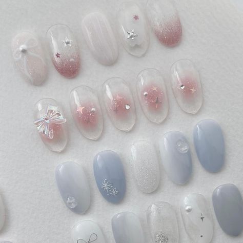 All Posts • Instagram Nail Ideas Japanese, Nail Summer Colors, Japanese Winter Nails, Japan Inspired Nails, Japanese Nail Designs Kawaii, Japanese Kawaii Nail Art, Japanese Nail Art Kawaii Charms, Uñas Aesthetic, Nail Bags