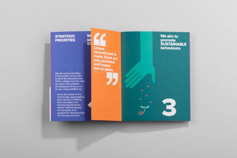 Strategic Plan Design, College Brochure, 보고서 디자인, Colour Illustration, Strategic Plan, Brochure Inspiration, Page Layout Design, Data Design, Booklet Design