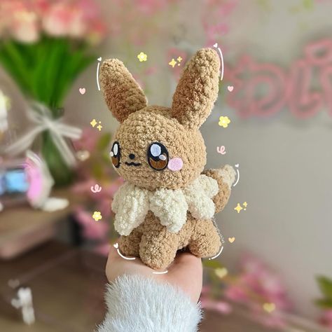 ⋆𐙚₊ Eevee Tester Call ꒰ CLOSED ꒱ ⊹♡ **Update: testers have been selected & contacted! Thank you all for applying, please look forward future Eeveelution tester calls!** Hello! 🤎 I’m happy to share the second pattern in my Eeveelution series, it’s none other than Eevee! I’m looking for 4-6 crocheters to test my Eevee crochet pattern! I would consider this an advanced beginner crochet pattern that requires joining four legs, color changing, sewing, & working with felt. ❣️Please read the fo... Free Eevee Crochet Pattern, Eeveelutions Crochet, Crochet Eevee Pattern Free, Eevee Crochet Pattern Free, Eevee Crochet, Eve Pokemon, Pokemon Crochet Pattern, Crochet Pokemon, Pokemon Collection