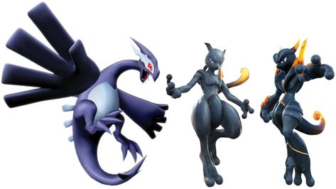 Shadow lugia, mewtwo and mega mewtwo Shadow Mewtwo, Shadow Lugia, Mega Mewtwo, Pokemon Mewtwo, Mega Pokemon, Wii Games, Pokemon Drawings, All Pokemon, Cool Pokemon