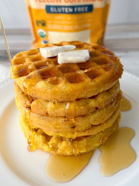 3 Ingredient Cornbread, Corn Waffle Recipe, Gluten Free Apple Bread, Cornbread Waffles Recipe, Vegan Summer Dinner, Cornmeal Waffles, Donuts Gluten Free, Gf Pancakes, Snacks Summer