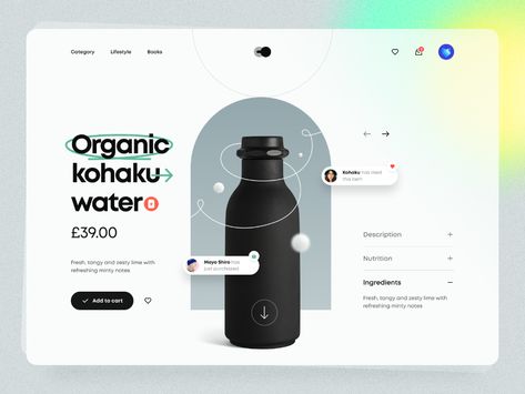 Køhaku – Product Page by Tran Mau Tri Tam ✪ for UI8 on Dribbble Digital Product Website Design, Ui Design Inspiration, Product Detail Page Design, Web Layout Design, Blender Inspiration, Bio Pool, Ui Ux Website, Ui Ux 디자인, Ui Design Website