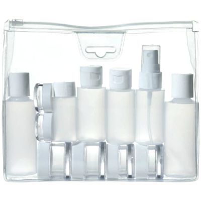 One of the hardest parts of traveling is downsizing your favorite beauty products. Find out how to choose travel size toiletries without sacrificing your beauty routine. Tips and tricks from the travelers at Travel Fashion Girl. Travel Smart, Travel Fashion Girl, Travel Bottle Set, Travel Size Toiletries, Travel Size Bottles, Travel Kit, Travel Bottles, Travel Toiletries, Travel Kits