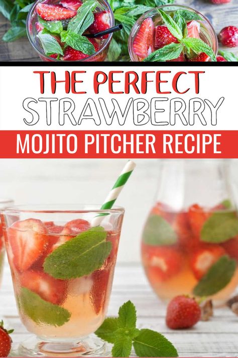 Mojito Recipe For A Crowd, Mojito Mocktail Recipe Pitcher, Strawberry Pitcher Cocktails, Mojitos By The Pitcher Recipe, Mojito Punch For A Crowd, Pitcher Mojito Recipe, Pitcher Of Mojito Recipe, Summer Cocktail Recipes Pitcher, Mojito For A Crowd