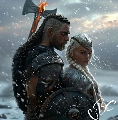 Freya and Bjorn from A Fate Inked in Blood A Fate Inked In Blood Fanart, Romantasy Fanart, Bjorn Vikings, Animated Couples, Arte Viking, Novel Characters, Blood Art, Viking Art, Quotes About Photography