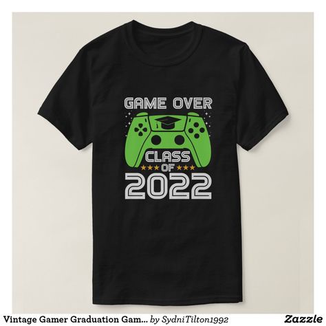 Vintage Gamer Graduation Game Over Class Of 2022 V T-Shirt Graduation Games, Unique Graduation Gifts, Senior Year Of High School, Graduation Thank You Cards, University Graduation, Senior Gifts, Class Of 2022, Graduation Shirts, Graduation Party Decor