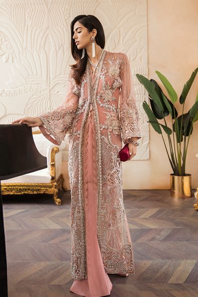 Elan Dress, Upscale Fashion, Floral Work, Stylish Wedding Dresses, Lehenga Choli Online, Desi Clothes, Eid Dresses, Rosy Pink, Pakistani Bridal