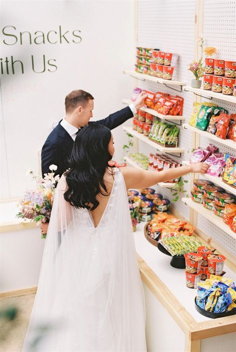 Snack Wall of Our Dreams at Richland OC Convenience Store Snacks, Snack Wall, Store Snacks, When You Love, Favorite Snack, Event Planner, Convenience Store, Real Weddings, How To Memorize Things