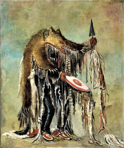 Native Americans: Smithsonian & George Catlin's Obcessive Documentation of Native Americans Skinwalker Stories, Shaman Symbols, Skin Walker, Medicine Man, Ancient Mythology, Native American Tribes, Native American Culture, Native American Art, Native American Indians