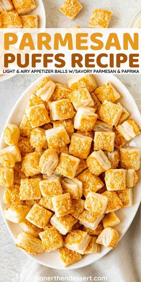 Parmesan Puff Pastry Stars, Parmesan Snack Recipes, Light Easy Snacks, Cheese Squares Appetizers, Easy Cheese Puffs, Cheese Puff Appetizers, Appetizers Made With Puff Pastry, Homemade Cheese Puffs, Cheese Slices Recipes