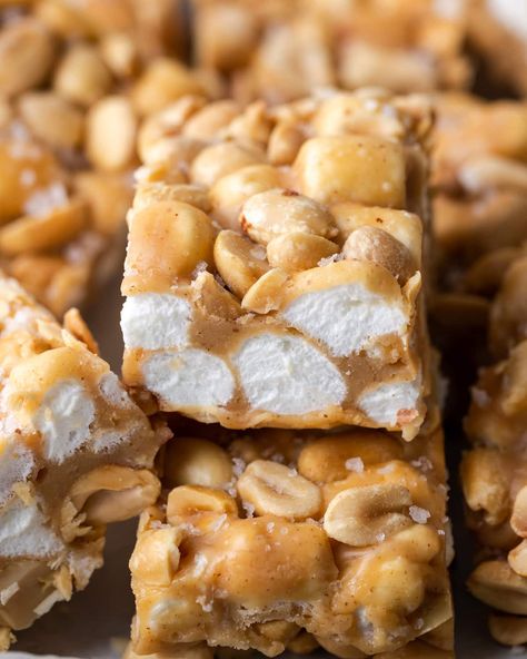 Chewy Homemade Payday Bars are amazingly easy! All you need is a microwave for a deliciously sweet and salty, no-bake dessert in minutes. Chocolate Payday Bars, Pay Day Bites, Pay Day Bars Recipe, Homemade Payday Bars, Homemade Payday Bars Recipe, Homemade Payday Candy Bars, Homemade Paydays, Payday Bites, Payday Bars Recipe