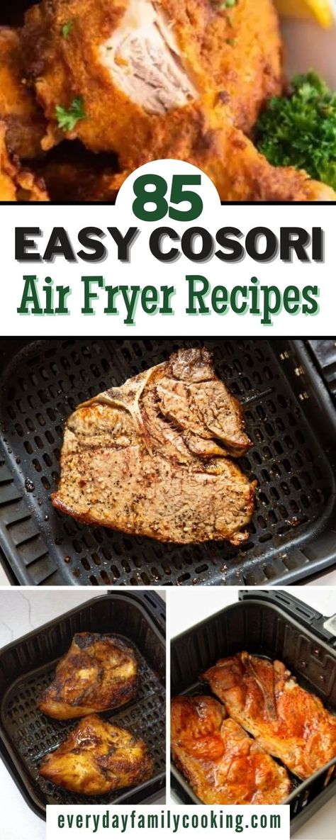 If you have a Cosori air fryer, you’re probably familiar with how versatile the appliance is! I’ve put together a massive list of air fryer recipes you can make right in the Cosori air fryer 5.8 qt appliance. They all include ingredients, times, and temperatures so you can add new recipes to your weekly rotations! Cosori Air Fryer Recipes, Air Fryer Recipes Keto, Cosori Air Fryer, New Air Fryer Recipes, Air Fryer Recipes Snacks, Air Fryer Cooking Times, Air Fried Food, Turkey Breast Recipe, Air Fryer Oven Recipes