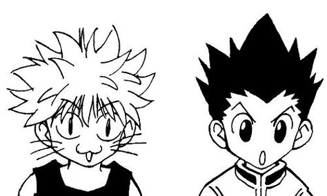 Killua and Gon         ~Hunter X Hunter Hunter Tattoo, Hunter Anime, Dessin Adorable, Anime Wall Art, Manga Covers, Anime Tattoos, Anime Stickers, Anime Sketch, Haikyuu Anime