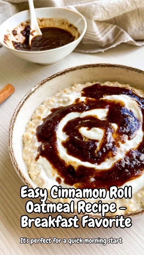 Experience the delightful fusion of cinnamon rolls and oatmeal with this easy-to-make breakfast. A sweet, comforting, and nutritious start to your day Easy Oatmeal Bake, Cinnamon Roll Oatmeal, Cinnamon Roll Baked Oatmeal, Simple Icing, Crispy Waffles, Brunch Party Recipes, Oatmeal Bake, Breakfast Oatmeal Recipes, Easy To Make Breakfast