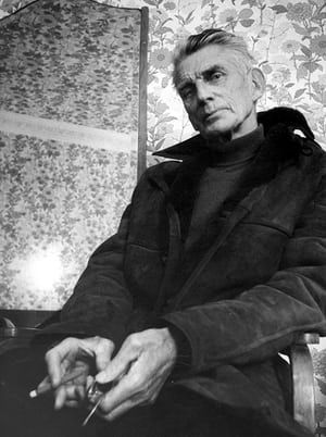 Samuel Beckett in 1975. Writer Clothes, Dorothy Parker, Samuel Beckett, Writers And Poets, Famous Authors, Philosophers, The Godfather, Book Authors, Mens Street Style