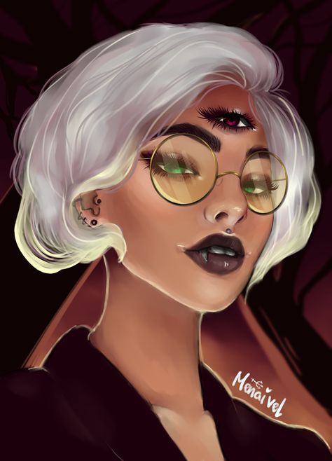 inspo : Pythia. owner of Delphi Nightclub. keeps all the oracles in line and under her thumb. the third eye is just a tattoo. Third Eye Character Art, Four Eyed Character, Three Eyes Character, Third Eye Art, Realistic Eye Drawing, Three Eyes, Vampire Masquerade, Alternate Reality, Internet Art