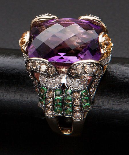 Luxury Multi-stone Amethyst Ring In Yellow Gold, Luxury Gold Amethyst Multi-stone Ring, Luxury Multi-stone Amethyst Jewelry, Elegant Multi-stone Amethyst Gemstones, Brown Diamonds, Luxury Multi-stone Amethyst Gemstones, Fine Jewelery, Citrine Stone, Amethyst Jewelry