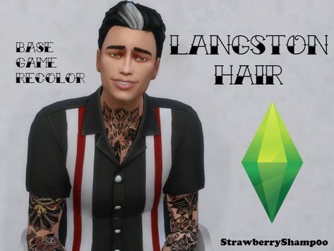 White Streak Hair, Mallen Streak, White Girl Hairstyles, White Streak In Hair, Streak Hair, Sims 4 Vampire, Vampire Masquerade, Sims 4 Male, Sims 4 Cc Hair