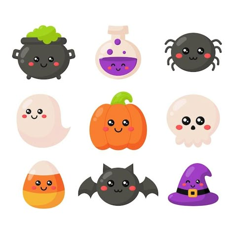 Cute Cartoon Halloween Drawings, Simple Halloween Images, Cute Halloween Cartoon Drawings, Cartoon Halloween Characters, Halloween Imagenes, Halloween Cartoon Characters, Halloween Art Ideas, Cute Halloween Characters, Cute Halloween Images