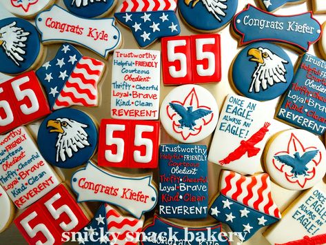 Eagle Scout Cake, Boy Scouts Eagle, Cookie Swap Party, Boy Scouts Merit Badges, Eagle Scout Ceremony, Eagle Decor, Eagle Scouts, Icing Ideas, Proud Parents