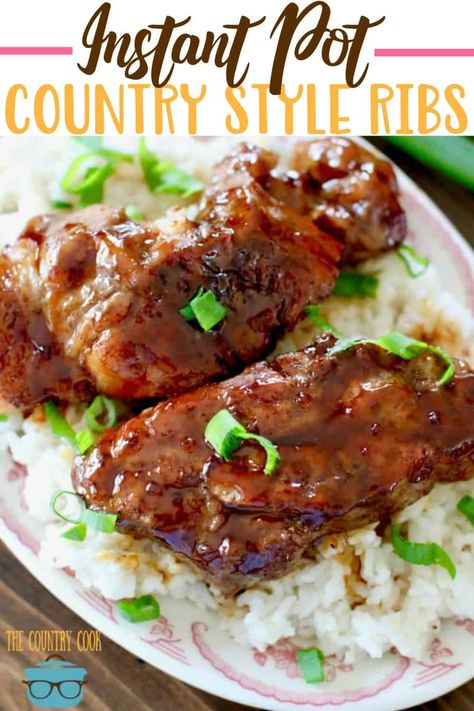 These fall-off-the-bone Instant Pot Korean BBQ Country Style Ribs are easy to make and it's a whole meal (including rice) made at the same time in one pot. #instantpot #ribs Korean Beef Ribs, Bbq Country Style Ribs, Instant Pot Korean Beef, Recipes Printables, Country Ribs Recipe, Instant Pot Korean, Country Ribs, Pork Ribs Grilled, Country Style Ribs