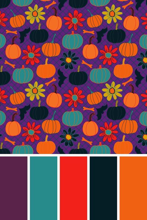 Halloween Color Palette, Pallet Halloween, Decor Color Schemes, Color Design Inspiration, Halloween Floral, Photo Wall Decor, Modern Halloween, Color Schemes Colour Palettes, Palette Art