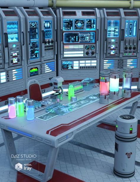 Sci-fi Lab Props | 3D Models for Poser and Daz Studio Futuristic Science Lab, Scifi Lab, Sci Fi Laboratory, Future Technology Concept, Logos Retro, Sci Fi Props, Sci Fi Tech, Spaceship Interior, Sci Fi Environment